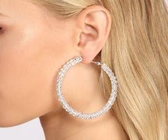 Shine All Night Rhinestone Hoop Earrings Ins Street