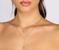 Cubic Zirconia Lariat Double Row Necklace Ins Street