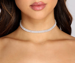 Cubic Zirconia Baguette Choker Necklace Ins Street