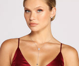 Cubic Zirconia Lariat Necklace And Earrings Set Ins Street