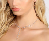 Cubic Zirconia Leaf Necklace And Earrings Set Ins Street