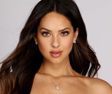 Cubic Zirconia Teardrop Necklace And Studs Ins Street