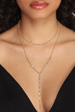 Layered In Gems Lariat Necklace Ins Street