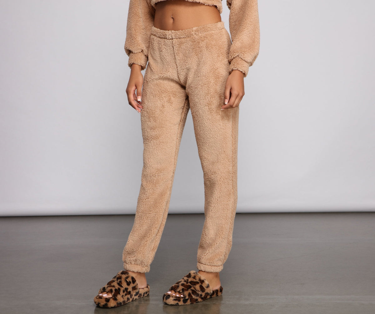 Cozy Cutie Sherpa Pajama Joggers Ins Street