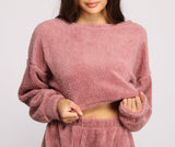 Cozy Cutie Sherpa Pajama Crop Top Ins Street