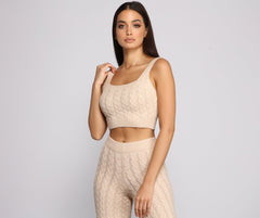 Cozy Moment Cable Knit Pajama Tank Ins Street