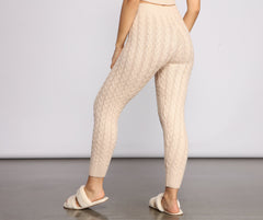 Cozy Moment Cable Knit Pajama Leggings Ins Street