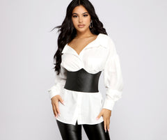 Sleek Faux Leather Corset Belt Ins Street