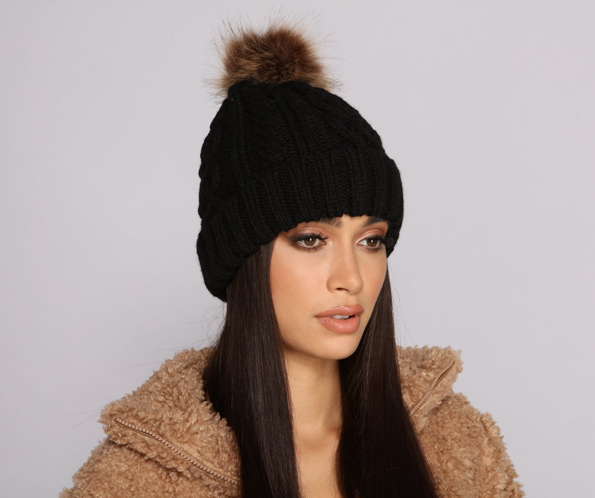 Cozy and Chill Pom Knit Beanie Ins Street