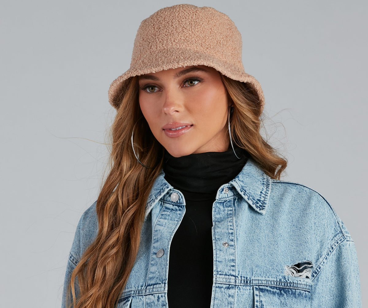 Cuddly Cute Sherpa Bucket Hat ladies-street