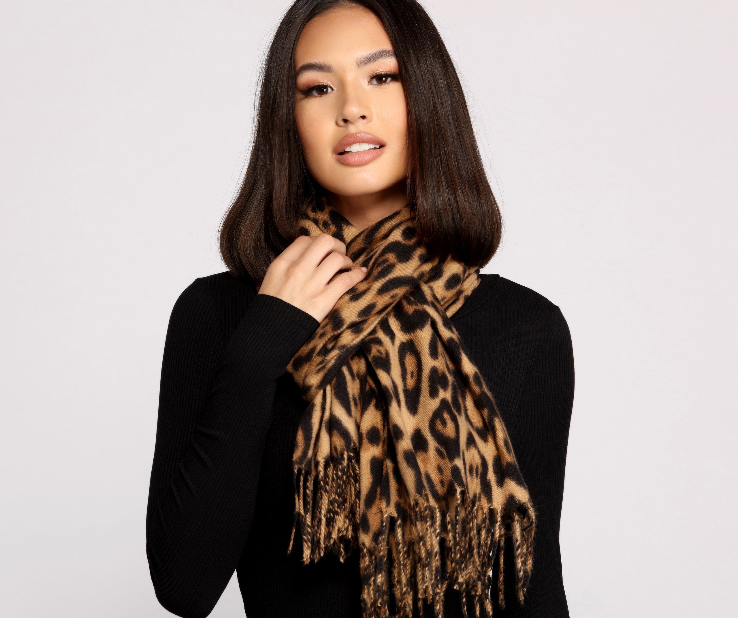 Leopard Print Fringe Blanket Scarf Ins Street