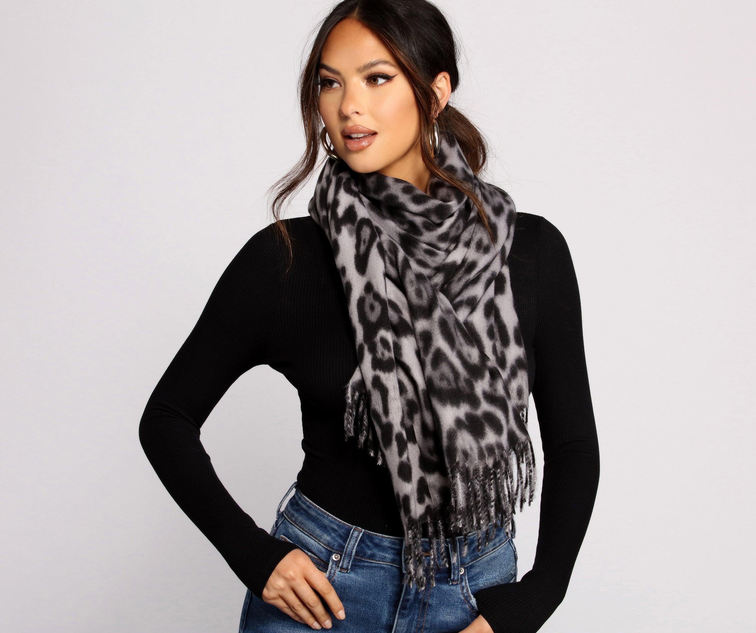 Leopard Print Fringe Blanket Scarf Ins Street