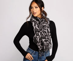 Leopard Print Fringe Blanket Scarf Ins Street