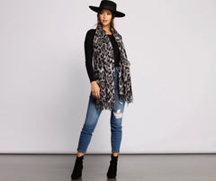 Leopard Print Fringe Blanket Scarf Ins Street