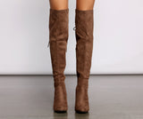 Lace Back Over The Knee Block Heeled Boots Ins Street