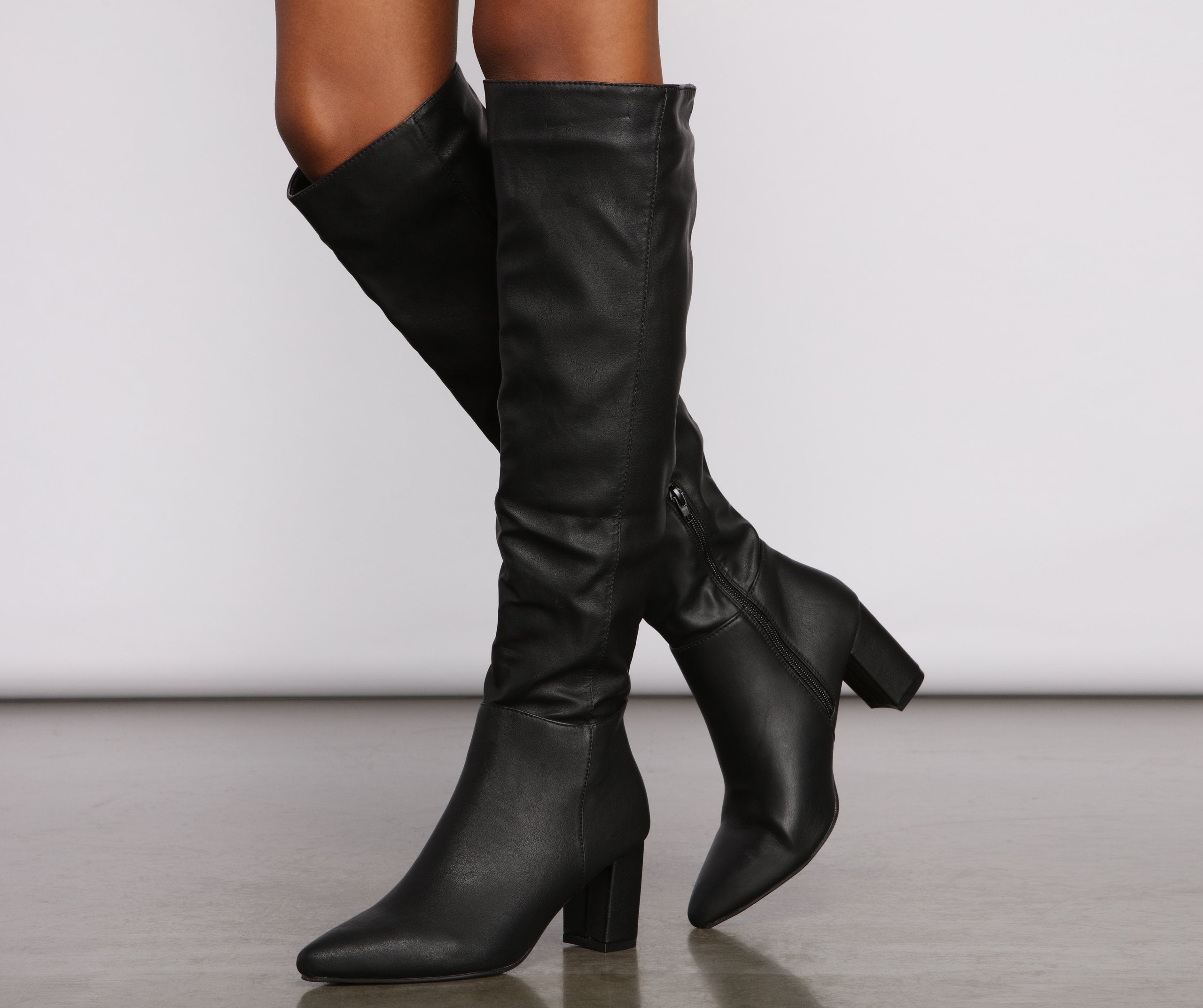 Lead The Way Faux Leather Over The Knee Boots Ins Street