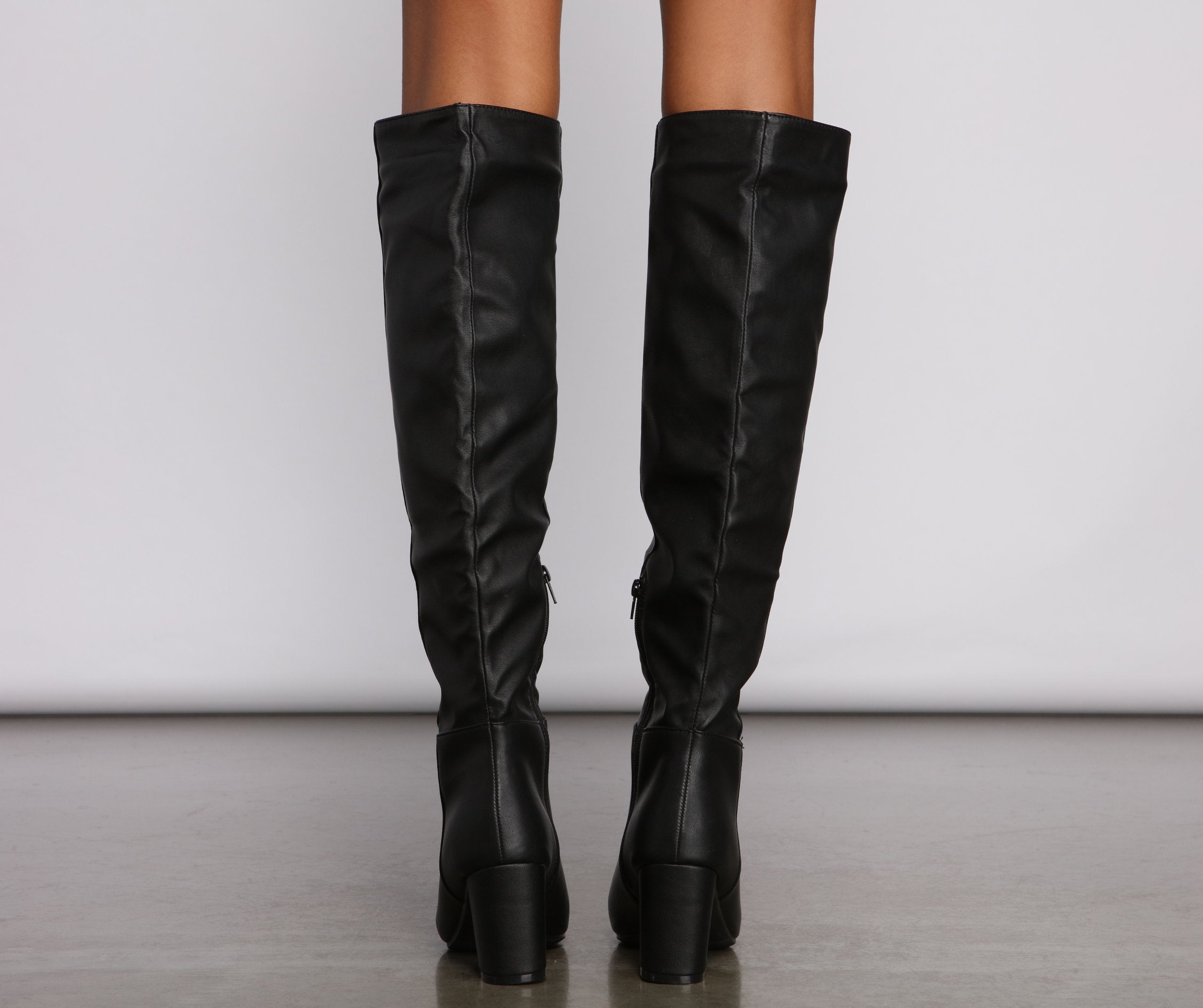 Lead The Way Faux Leather Over The Knee Boots Ins Street