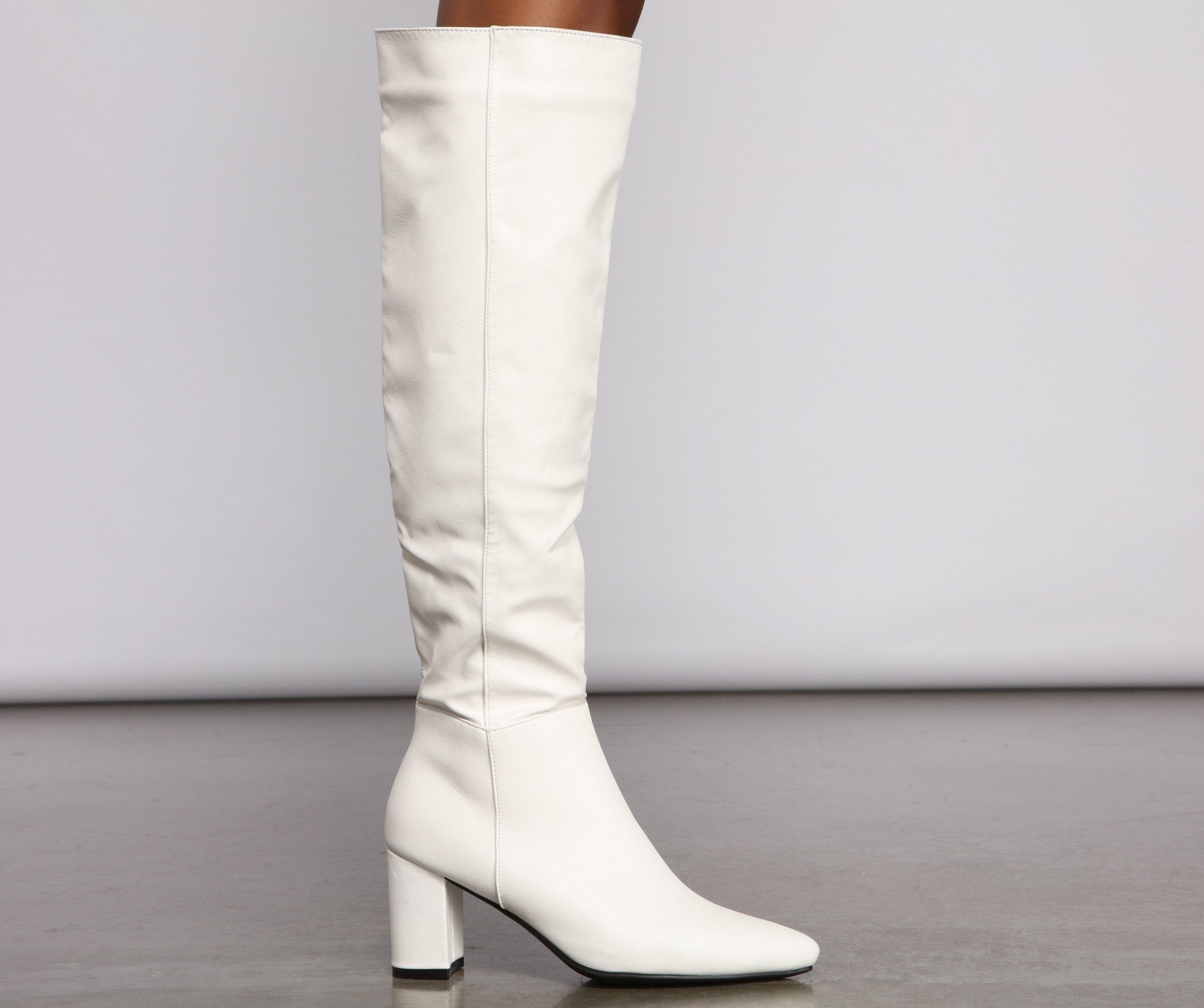 Lead The Way Faux Leather Over The Knee Boots Ins Street