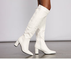 Lead The Way Faux Leather Over The Knee Boots Ins Street