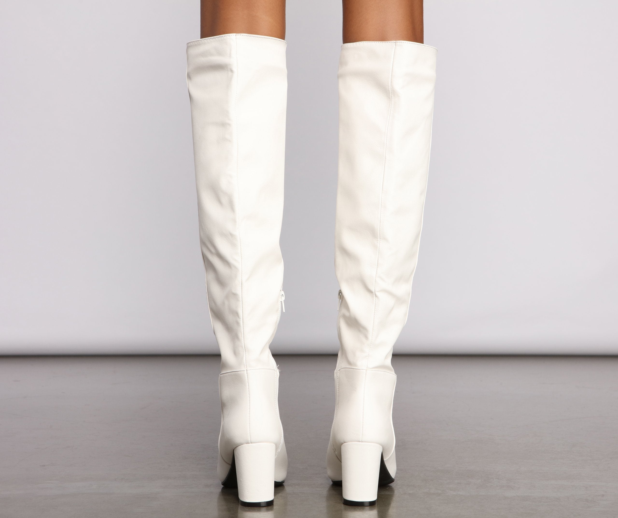 Lead The Way Faux Leather Over The Knee Boots Ins Street