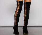 Lace Back Stiletto Boots Ins Street