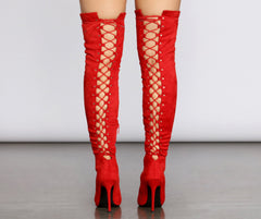 Lace Up Glamour Stiletto Boots Ins Street