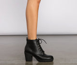 Lace Up Faux Leather Lug Booties Ins Street