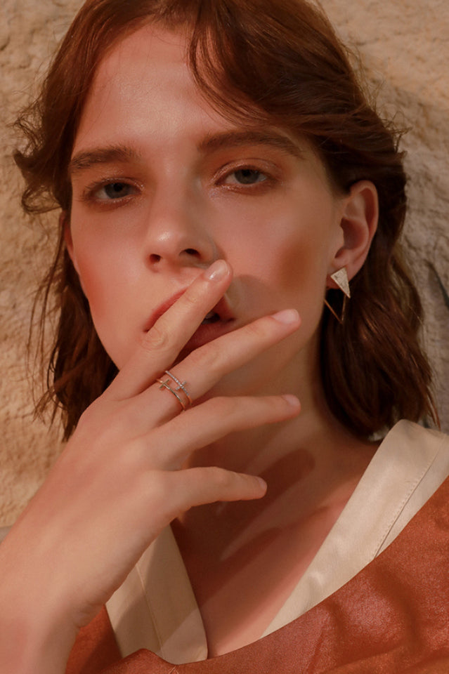 Cubic Zirconia Cross Ring Ins Street