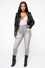 In The Night High Rise Skinny Jeans - Grey Ins Street