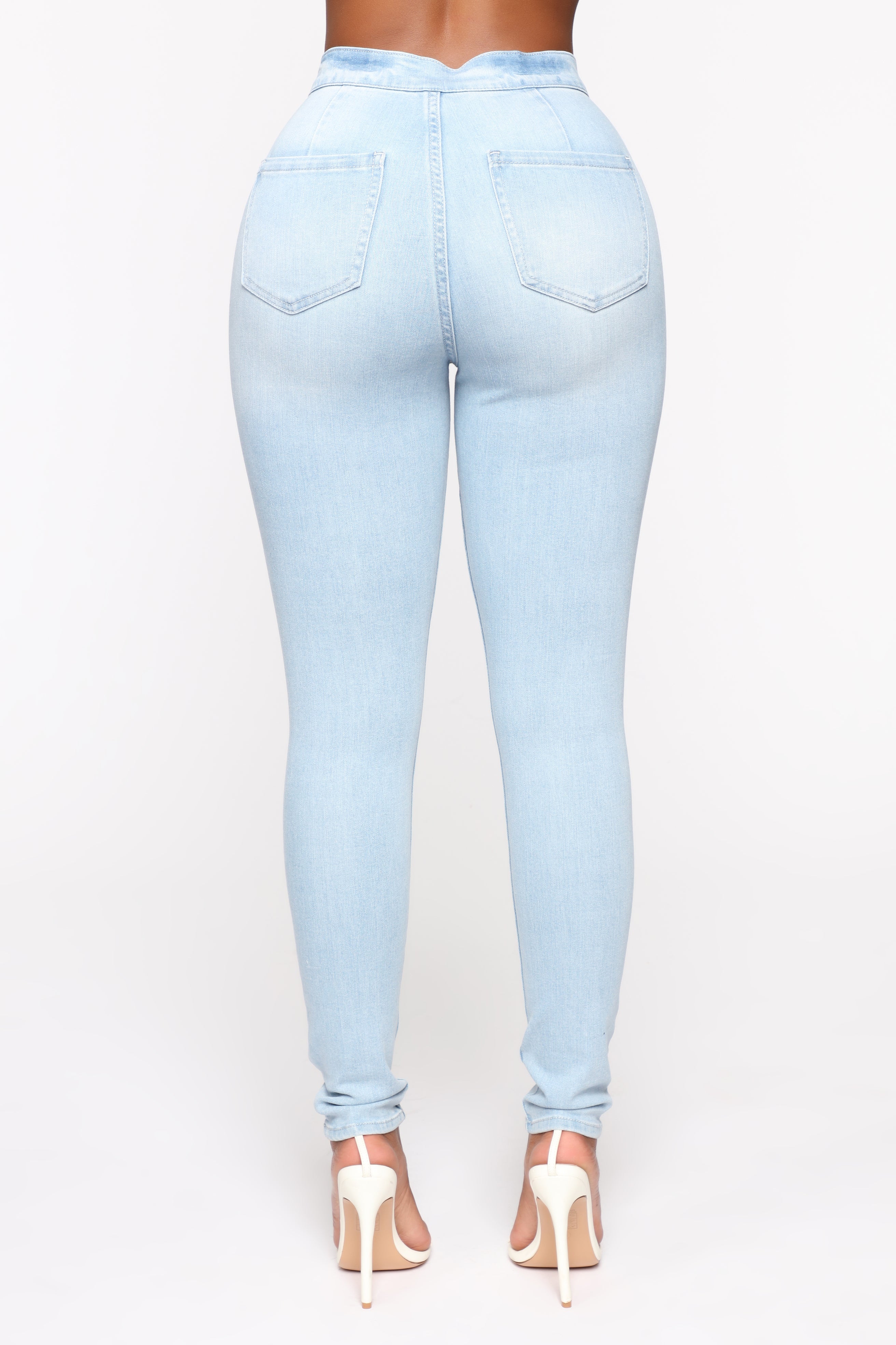 I'm Down High Rise Skinny Jeans - Light Blue Wash Ins Street