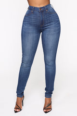Curve Your Ways Skinny Jeans - Medium Blue Wash Ins Street