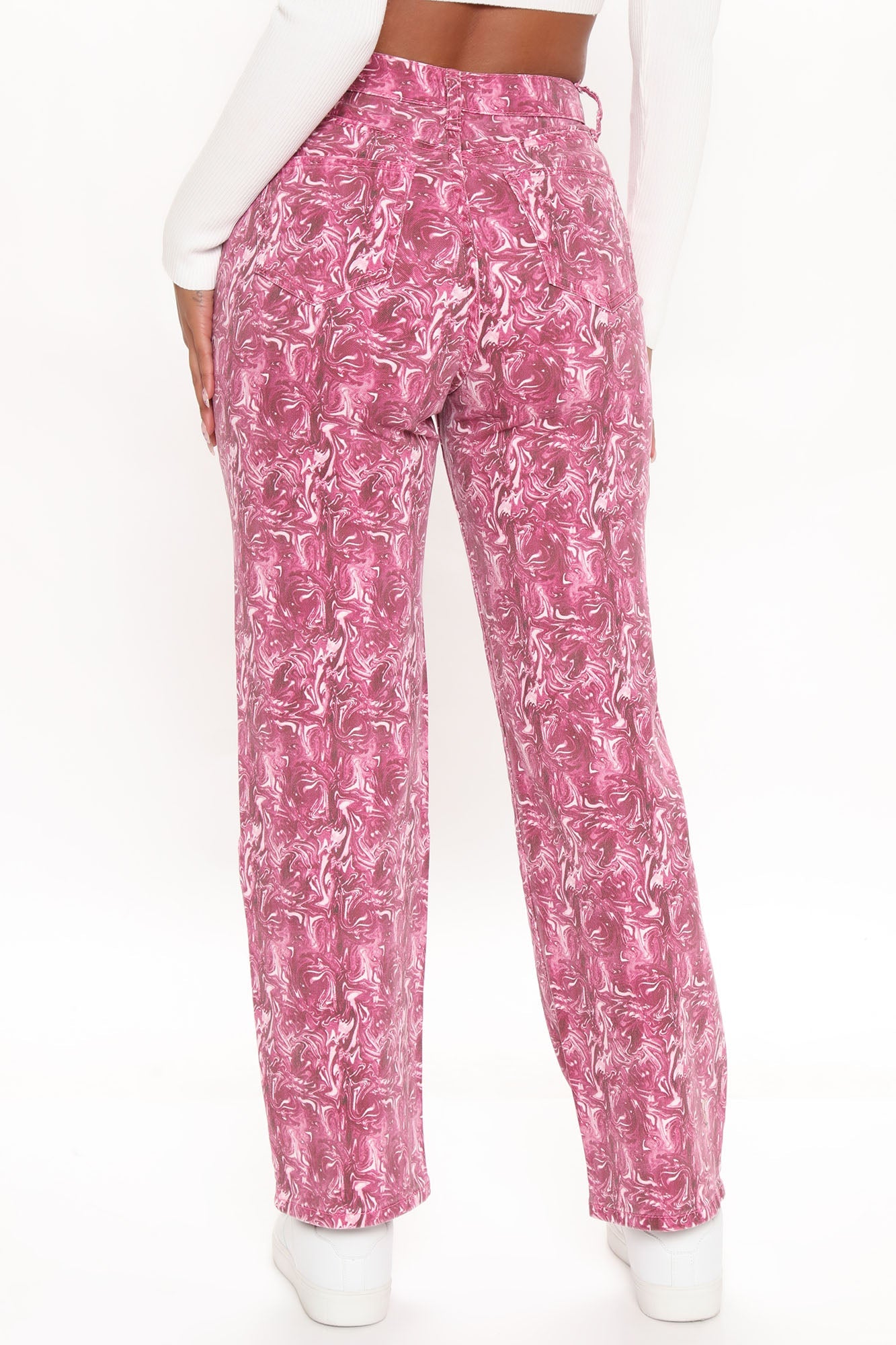 All In The Swirl Straight Leg Jeans - Pink Ins Street