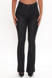 Babe On The Town Smoothing Stretch Bootcut Jeans - Black Ins Street