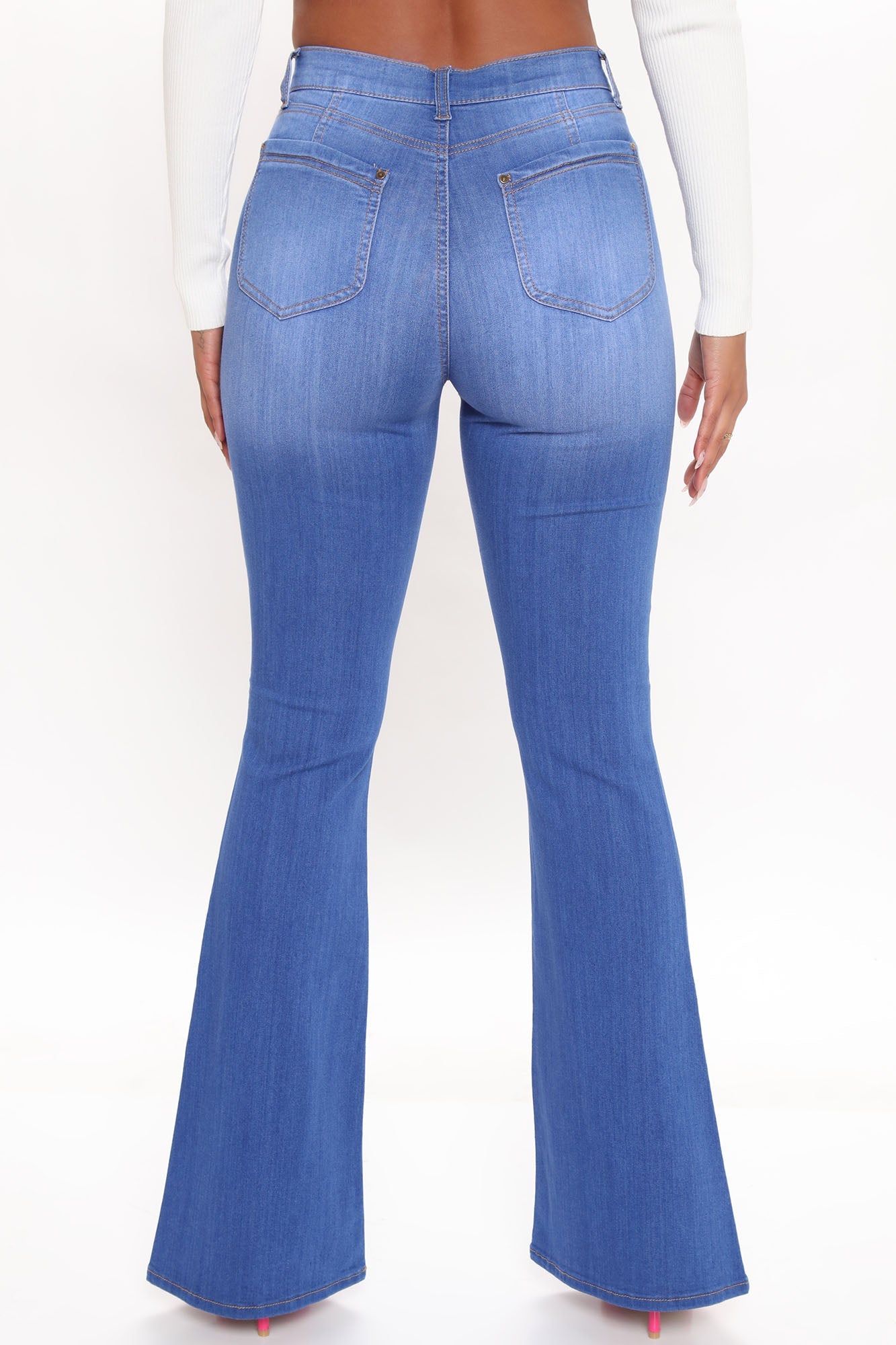 Day Tripper Stretch Curvy Flare Jeans - Medium Blue Wash Ins Street