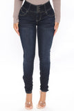 Recycled Mid Rise Skinny Jeans - Dark Wash