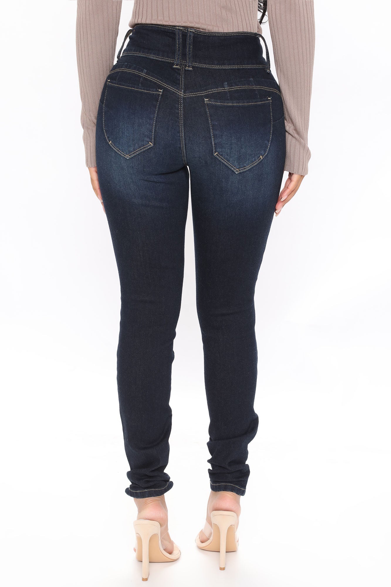 Recycled Mid Rise Skinny Jeans - Dark Wash Ins Street