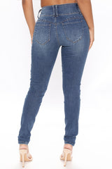 Recycled Mid Rise Skinny Jeans - Medium Blue Wash Ins Street