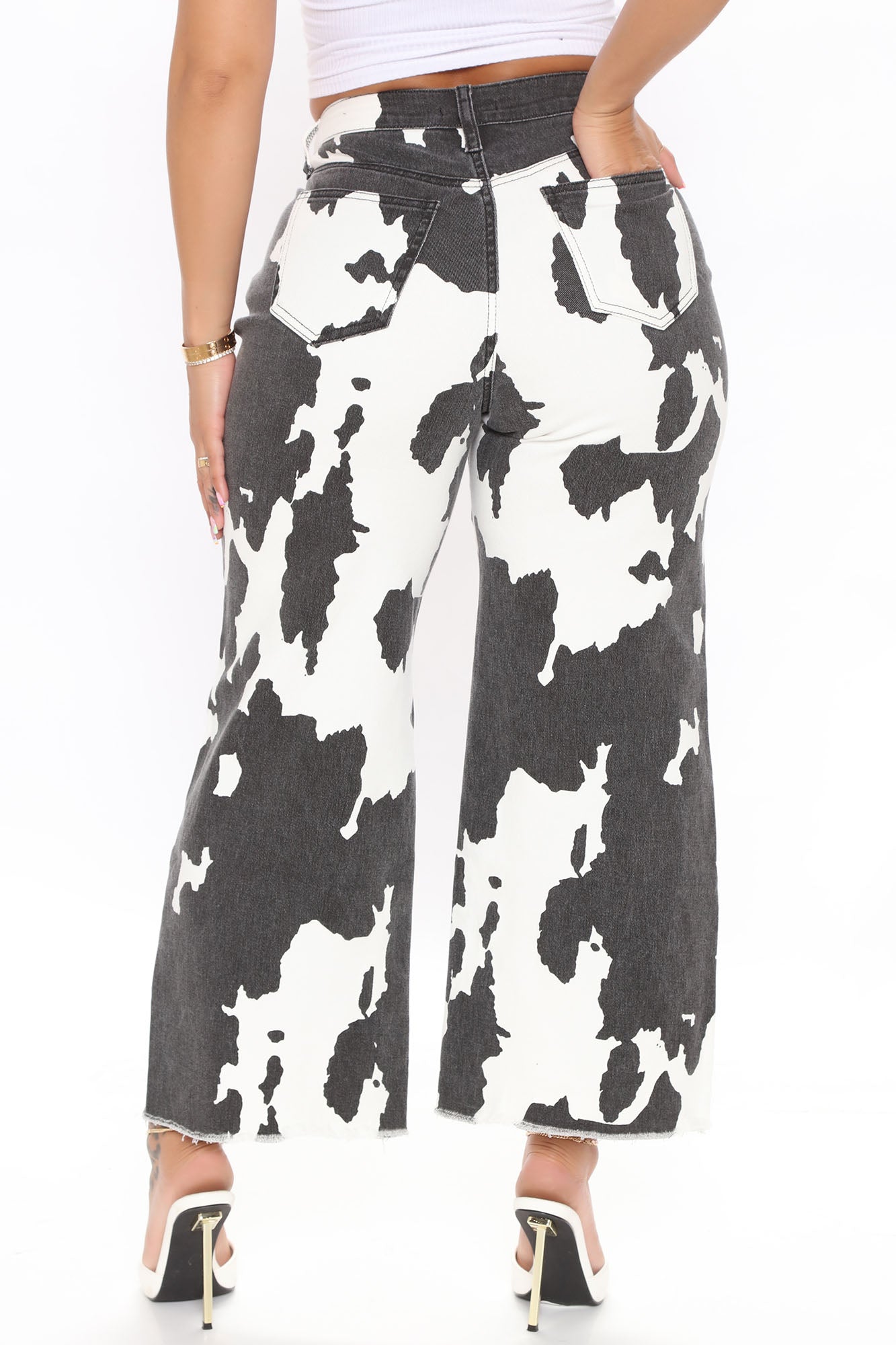 Cow Or Never Wide Leg Jeans - Black/combo Ins Street