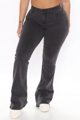 Peace And Love Low Rise Flare Jeans - Grey Ins Street