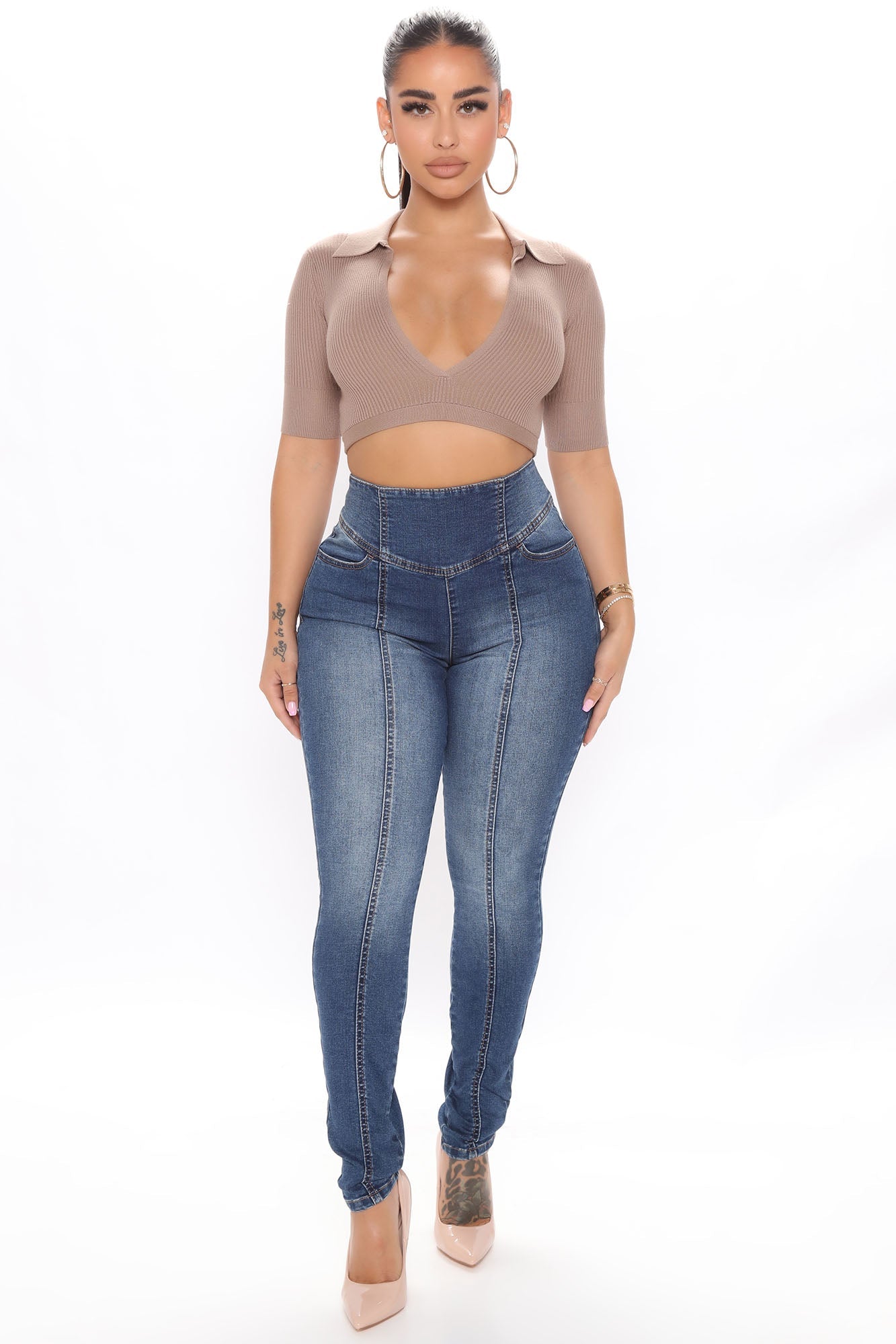 Sculpted To Perfection Curvy Stretch Skinny Jeans - Dark Wash Ins Street