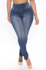 Sculpted To Perfection Curvy Stretch Skinny Jeans - Dark Wash Ins Street