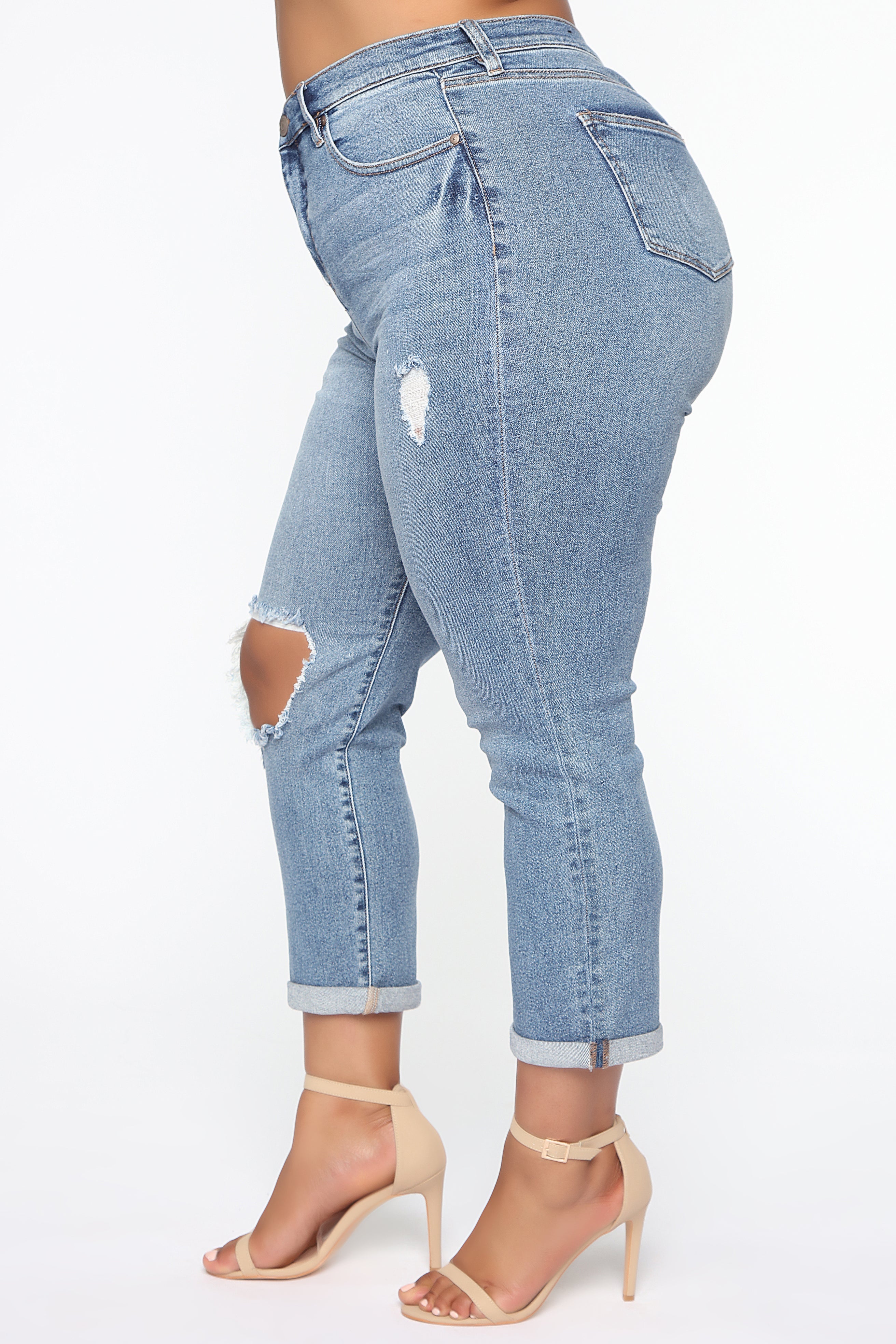 Need A New High Rise Mom Jeans - Medium Blue Wash Ins Street