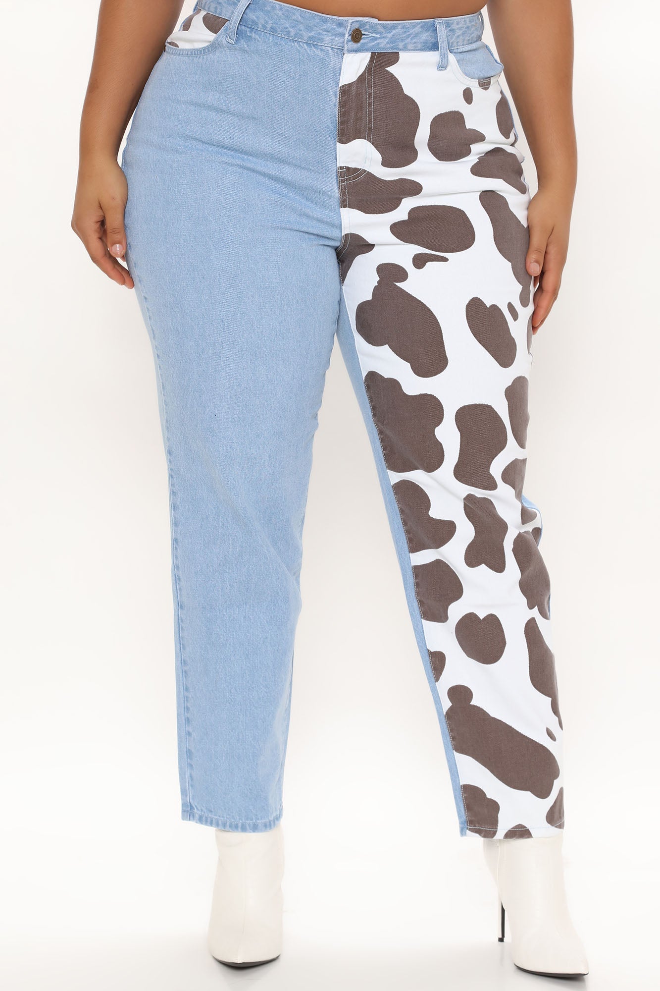 Got Moooves Non Stretch Mom Jeans - Brown/combo Ins Street
