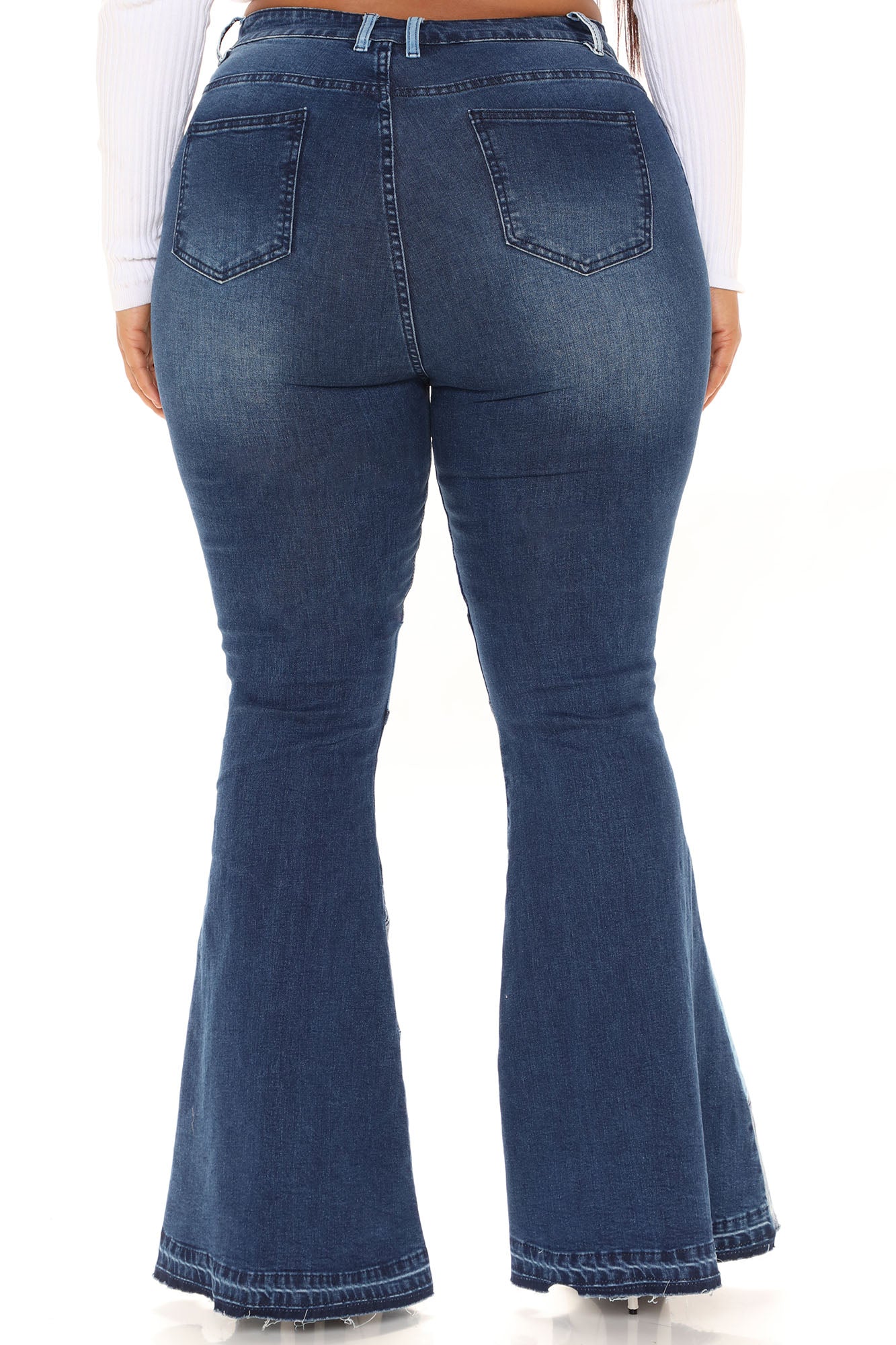 Fixed You Up Patchwork Flare Jeans - Blue/combo Ins Street