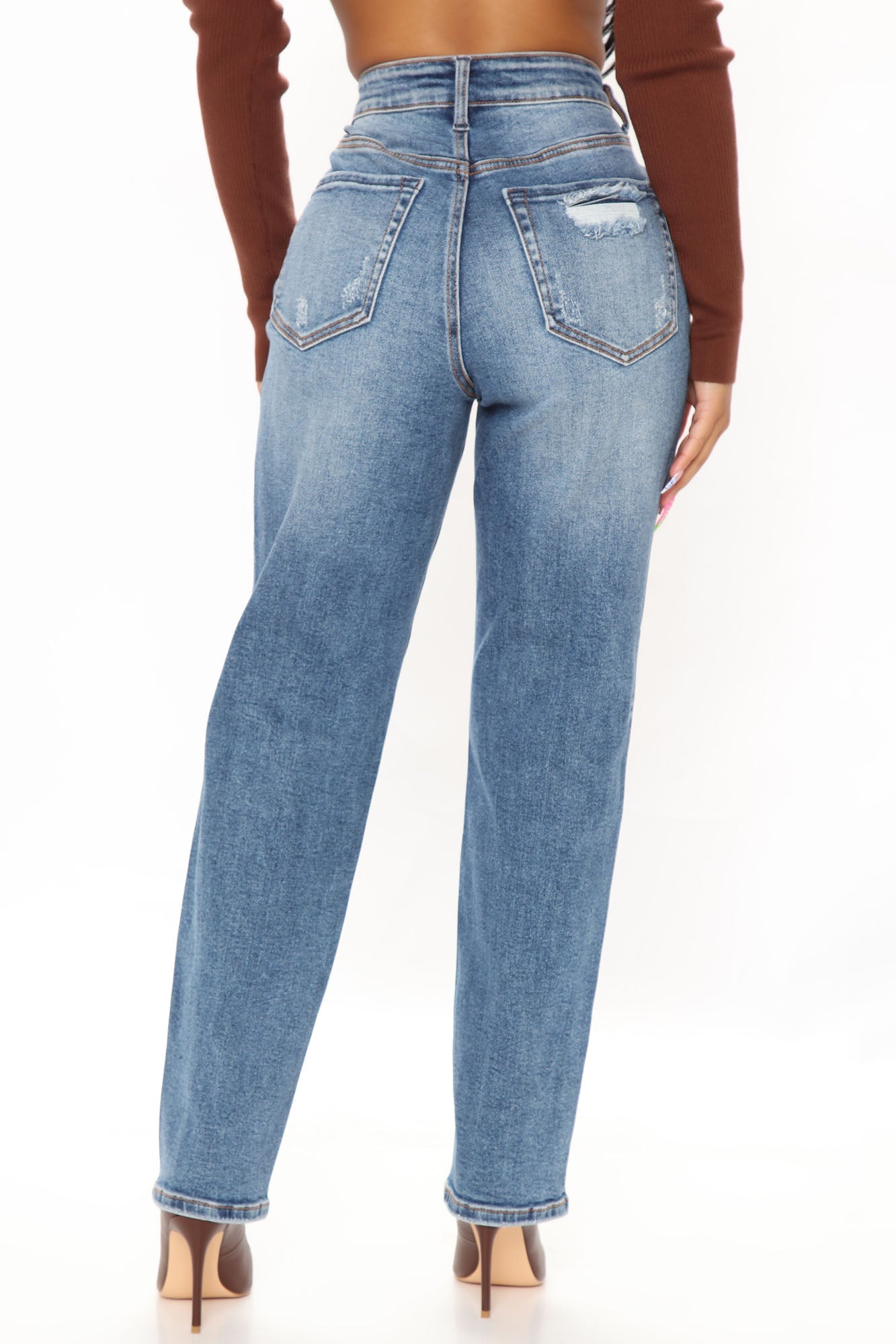 Still Got It Straight Leg Jeans - Medium Blue Wash Ins Street