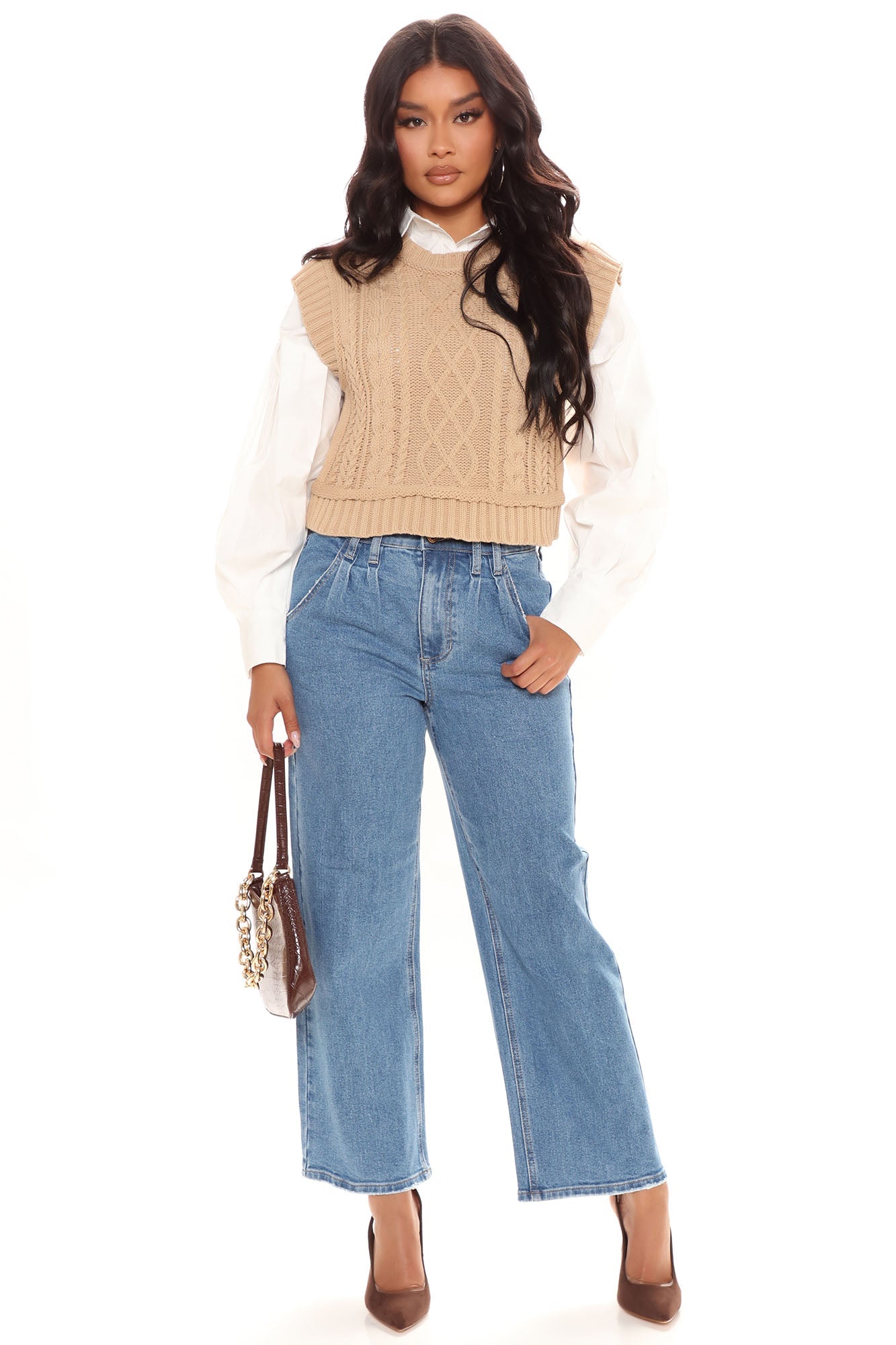I've Seam You Before Vintage Straight Leg Jeans - Medium Blue Wash Ins Street