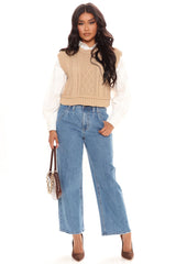 I've Seam You Before Vintage Straight Leg Jeans - Medium Blue Wash Ins Street