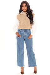 I've Seam You Before Vintage Straight Leg Jeans - Medium Blue Wash Ins Street