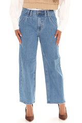 I've Seam You Before Vintage Straight Leg Jeans - Medium Blue Wash Ins Street