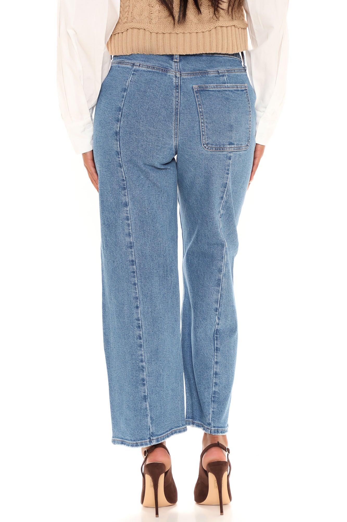I've Seam You Before Vintage Straight Leg Jeans - Medium Blue Wash Ins Street